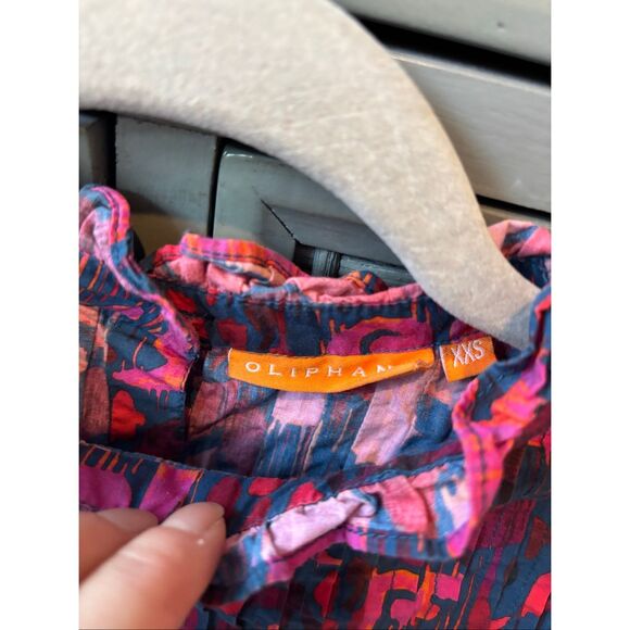 OLIPHANT Exclusive Blue Kazak Pintuck Ruffle Top $188, XXS G16 - Picture 6 of 10